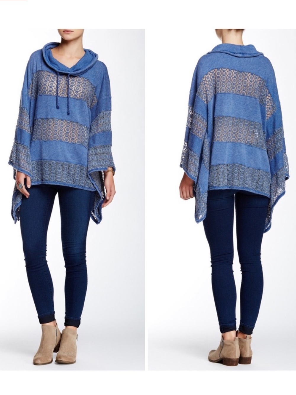 Free People Mama crochet poncho Sz S